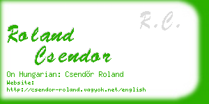 roland csendor business card